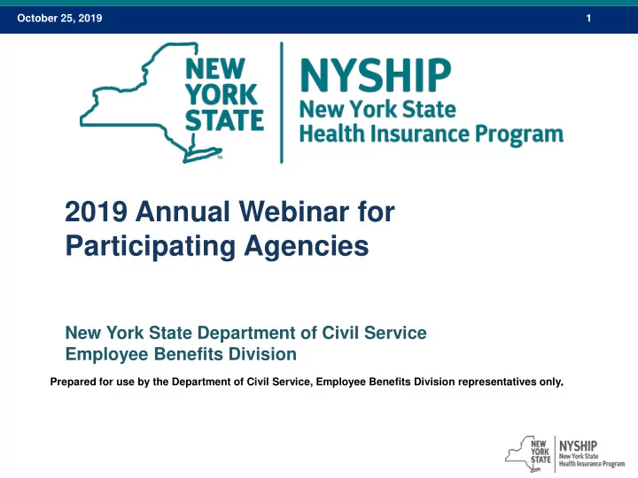 2019 annual webinar for