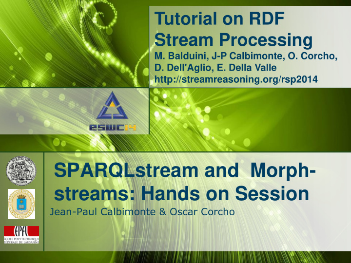 sparqlstream and morph