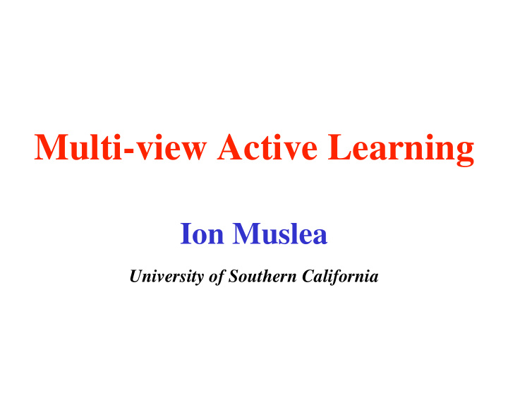 multi view active learning