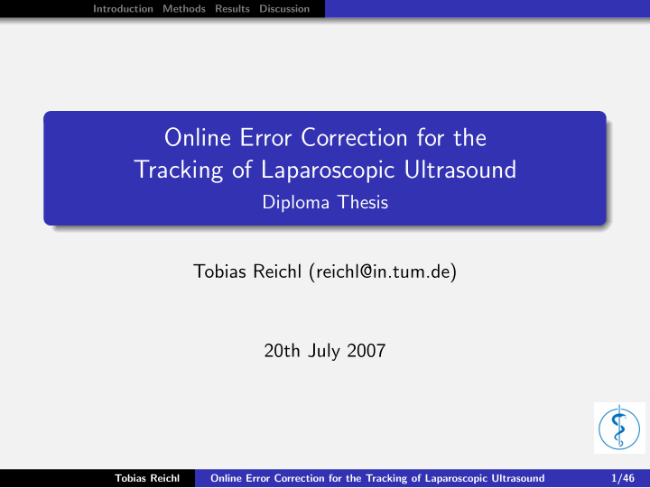 online error correction for the tracking of laparoscopic