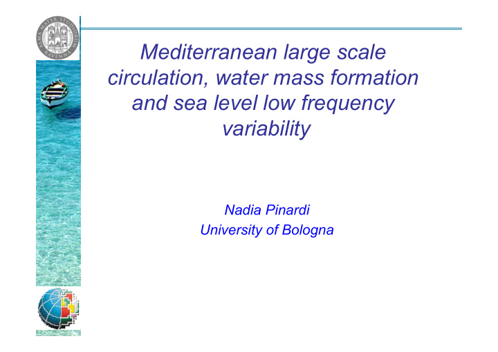 mediterranean large scale circulation water mass