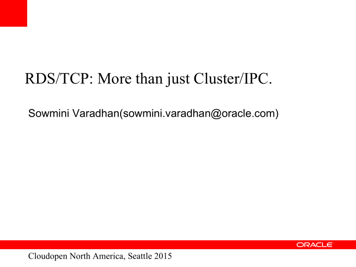 rds tcp more than just cluster ipc