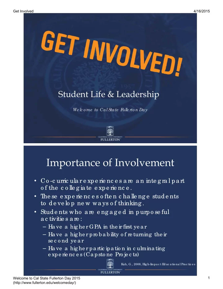 importance of involvement