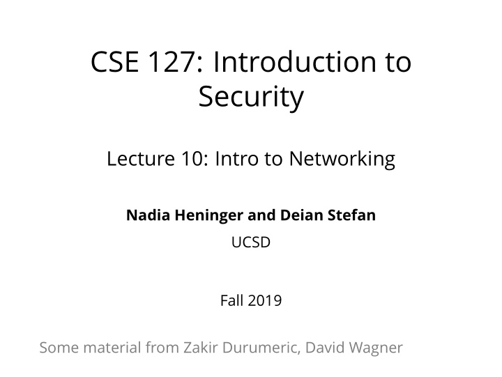 cse 127 introduction to security