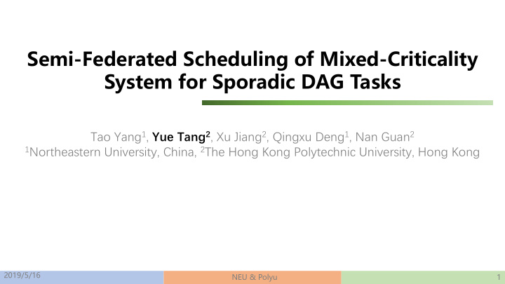 semi federated scheduling of mixed criticality