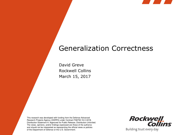 generalization correctness