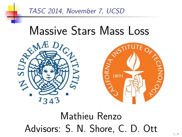 massive stars mass loss