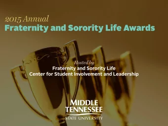 WELCOME  ALLISON COMMINGS  @MTSUFSL  @MTSUGREEKWEEK  #MTSUGREEKWEEK  2015  Greek Week Recap JoJo