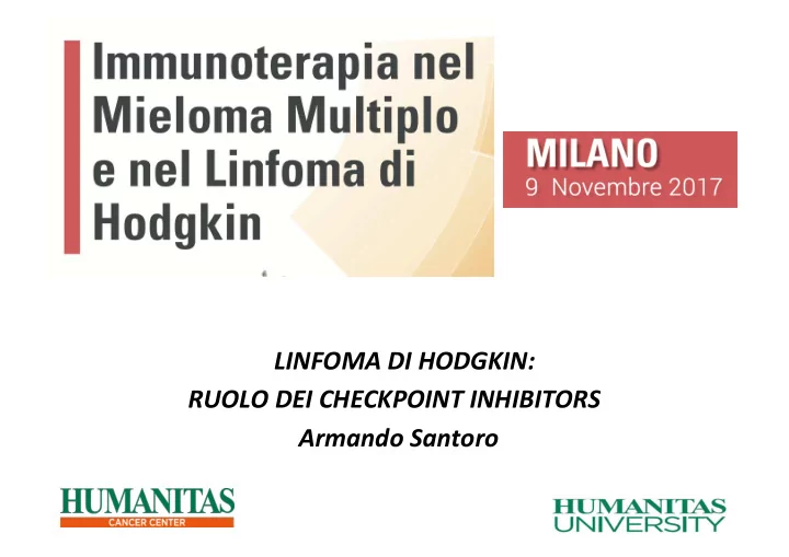 linfoma di hodgkin ruolo dei checkpoint inhibitors
