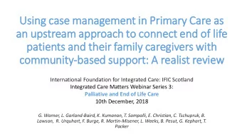 pa  patients and  and the  their fam  amily car  aregivers wi  with  th  com  ommunity-based supp