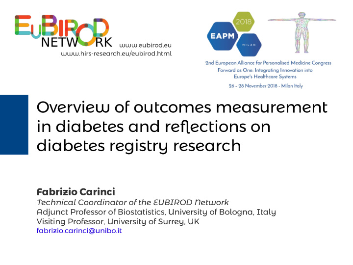 overview of outcomes measurement in diabetes and