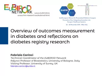 Overview of outcomes measurement  in diabetes and refmections on  diabetes registry research