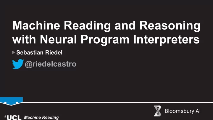 machine reading and reasoning with neural program