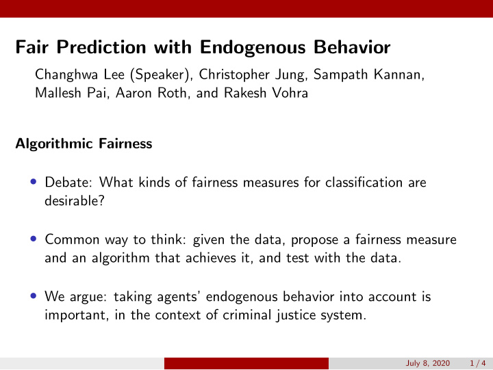 fair prediction with endogenous behavior