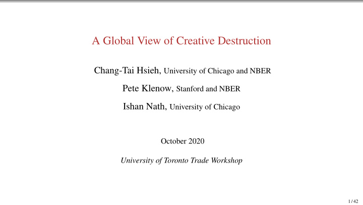 a global view of creative destruction