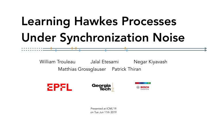 learning hawkes processes under synchronization noise