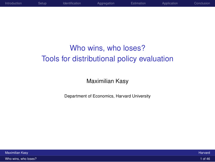 who wins who loses tools for distributional policy