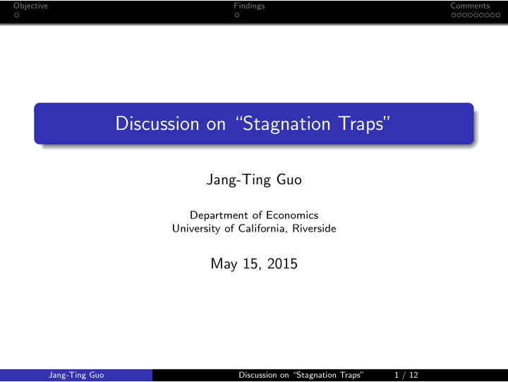 discussion on stagnation traps