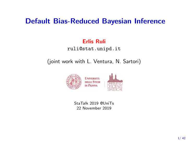 default bias reduced bayesian inference