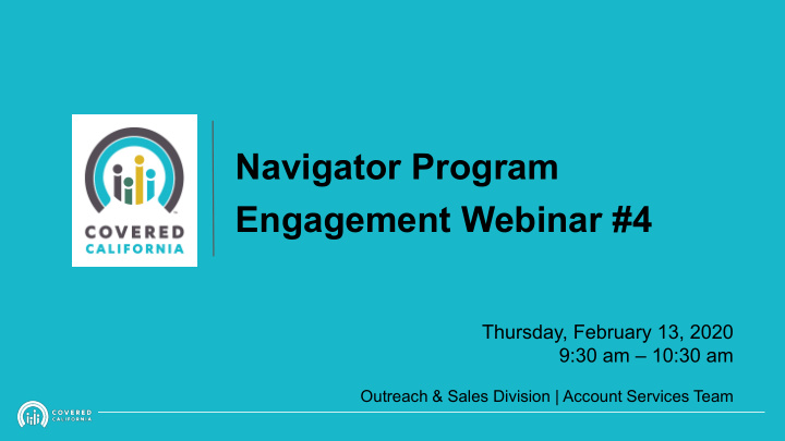 navigator program engagement webinar 4