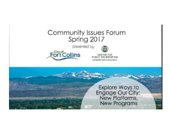 Dedicated to enhancing local democracy through improved public communication and community problem