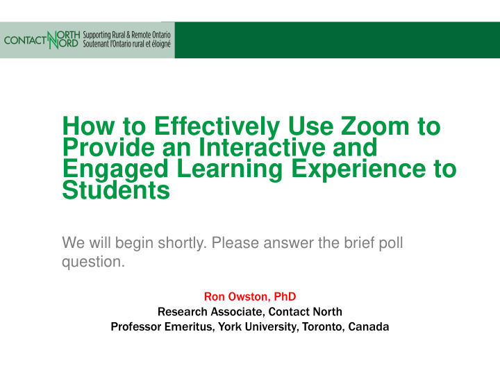 how to effectively use zoom to provide an interactive and