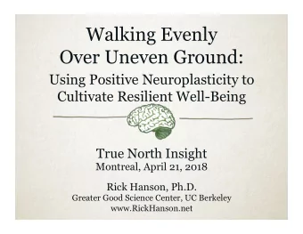 Cultivate Resilient Well-Being  True North Insight  Montreal, April 21, 2018  Rick Hanson, Ph.D.