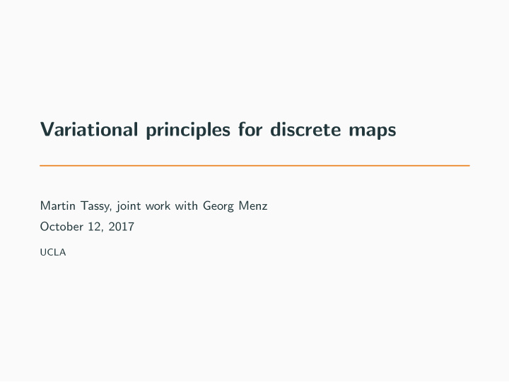 variational principles for discrete maps