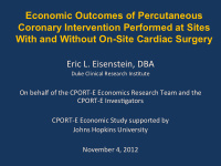 economic outcomes of percutaneous coronary intervention
