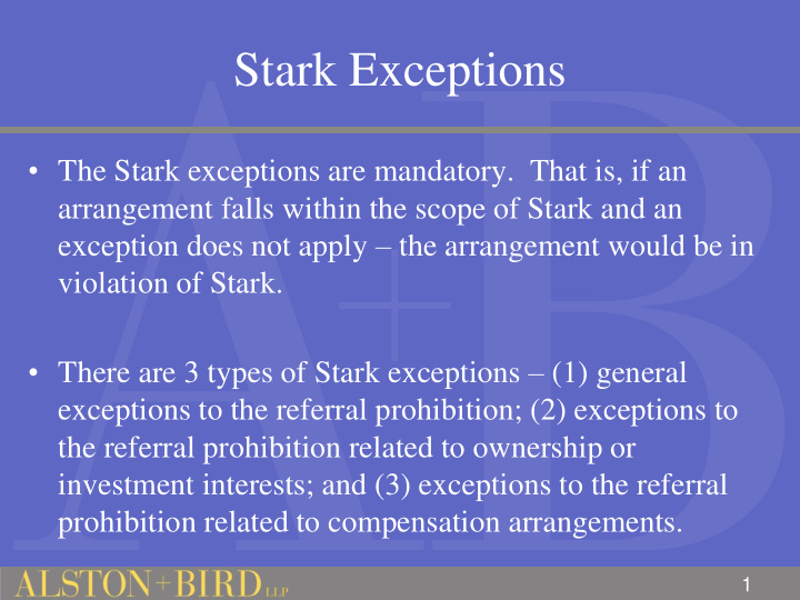 stark exceptions