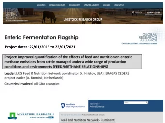 Project dates: 22/01/2019 to 22/01/2021  Enteric Flagship  Specific objectives:    (1) Expand