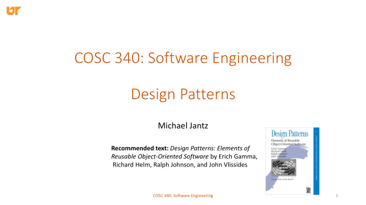 cosc 340 software engineering design patterns
