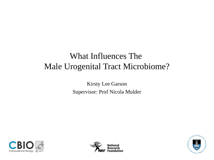 what influences the male urogenital tract microbiome