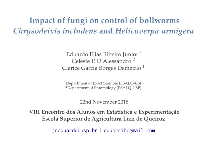 impact of fungi on control of bollworms chrysodeixis