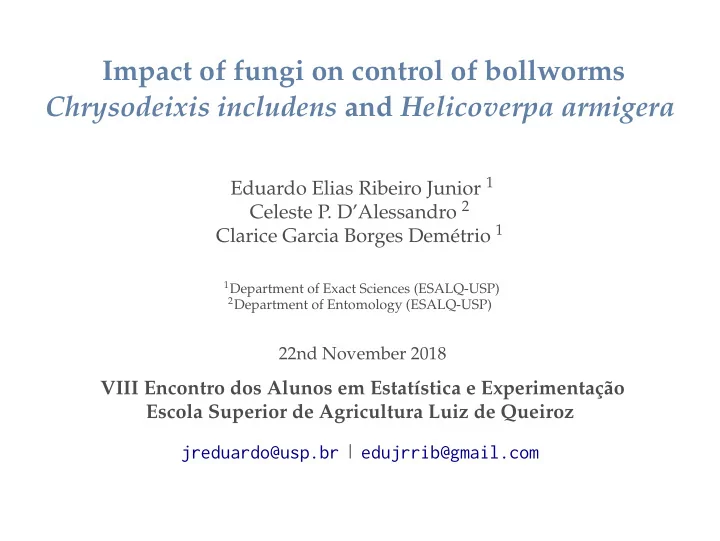impact of fungi on control of bollworms chrysodeixis