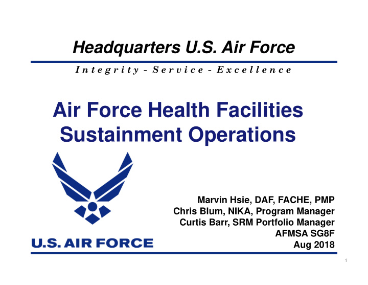 air force health facilities sustainment operations
