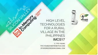 HIGH LEVEL  TECHNOLOGIES  FOR A RURAL  VILLAGE IN THE PHILIPPINES   IMCS17  C. TITO YOUNG