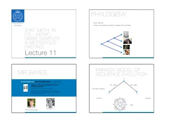 Lecture 11  MARKOV MODEL OF  MR BAYES  SEQUENCE EVOLUTION  A  Vol. 19 no. 12 2003, pages