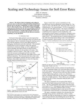 Scaling and Technology Issues for Soft Error Rates  Allan. H. Johnston  Jet Propulsion Laboratory