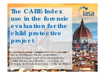 T  he  CARE  - Inde x  use  in the  fore nsic  e va lua tion for the  c hild prote c tive  proje c