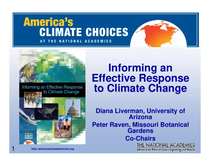 informing an effective response to climate change