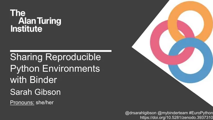 sharing reproducible python environments with binder
