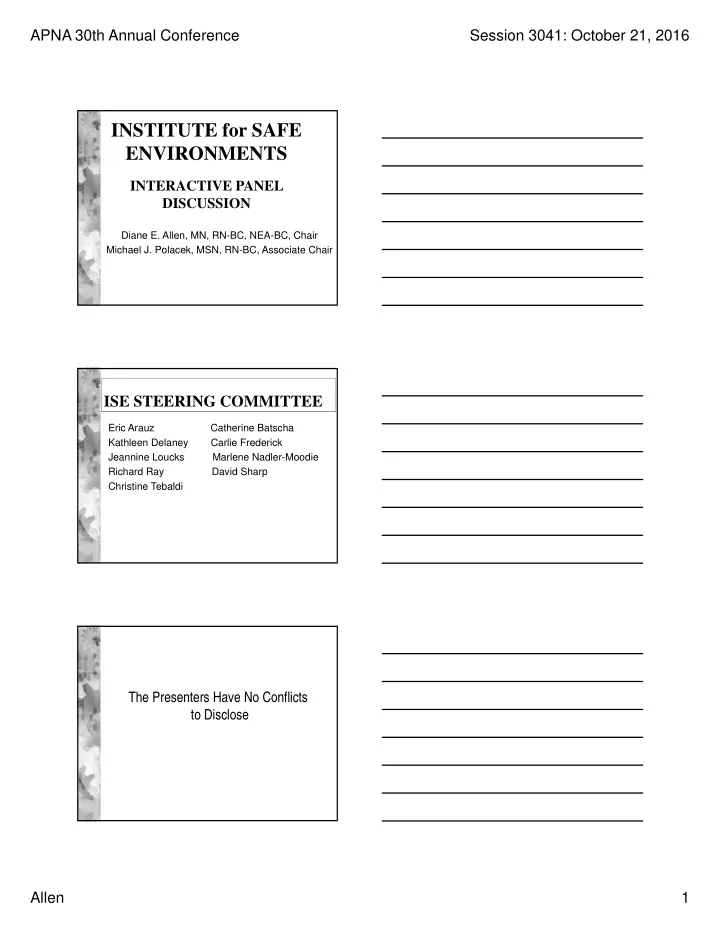 institute for safe environments