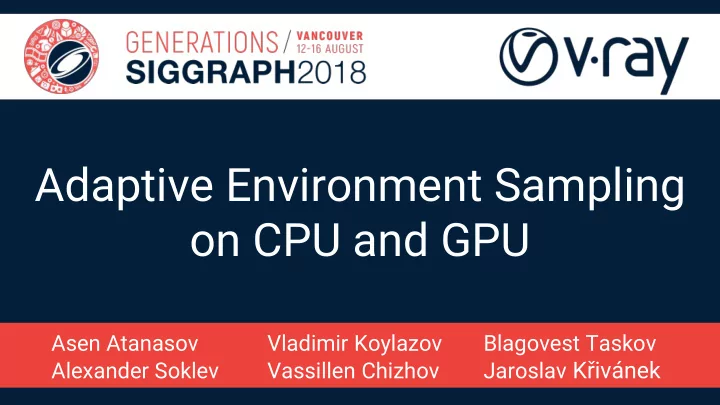 adaptive environment sampling