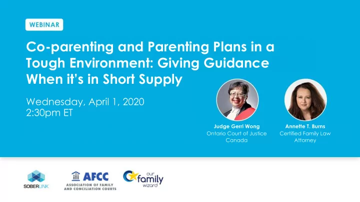 co parenting and parenting plans in a tough environment