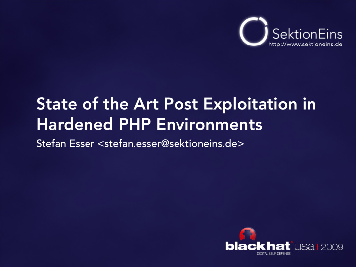 state of the art post exploitation in hardened php