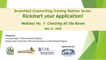 Hosted by:  Louisiana Dept. of Environmental Quality  Kansas State University's Technical