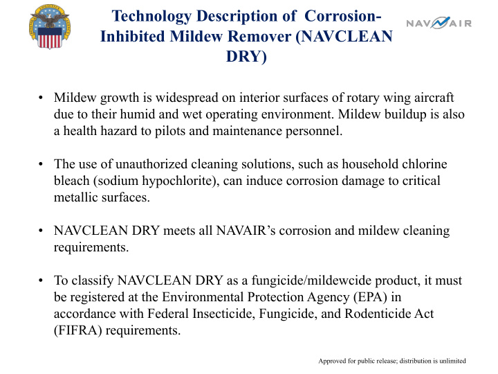 technology description of corrosion inhibited mildew