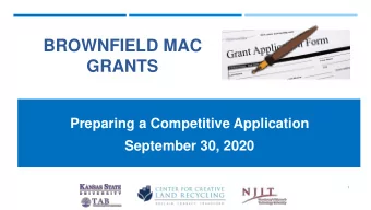 GRANTS  Preparing a Competitive Application  September 30, 2020  1  GETTING TO KNOW YOU  Thank you