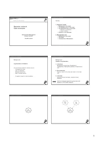 1  Purpose of the PigLame model  Herd  Pig  Info  Info  To estimate probability distributions of